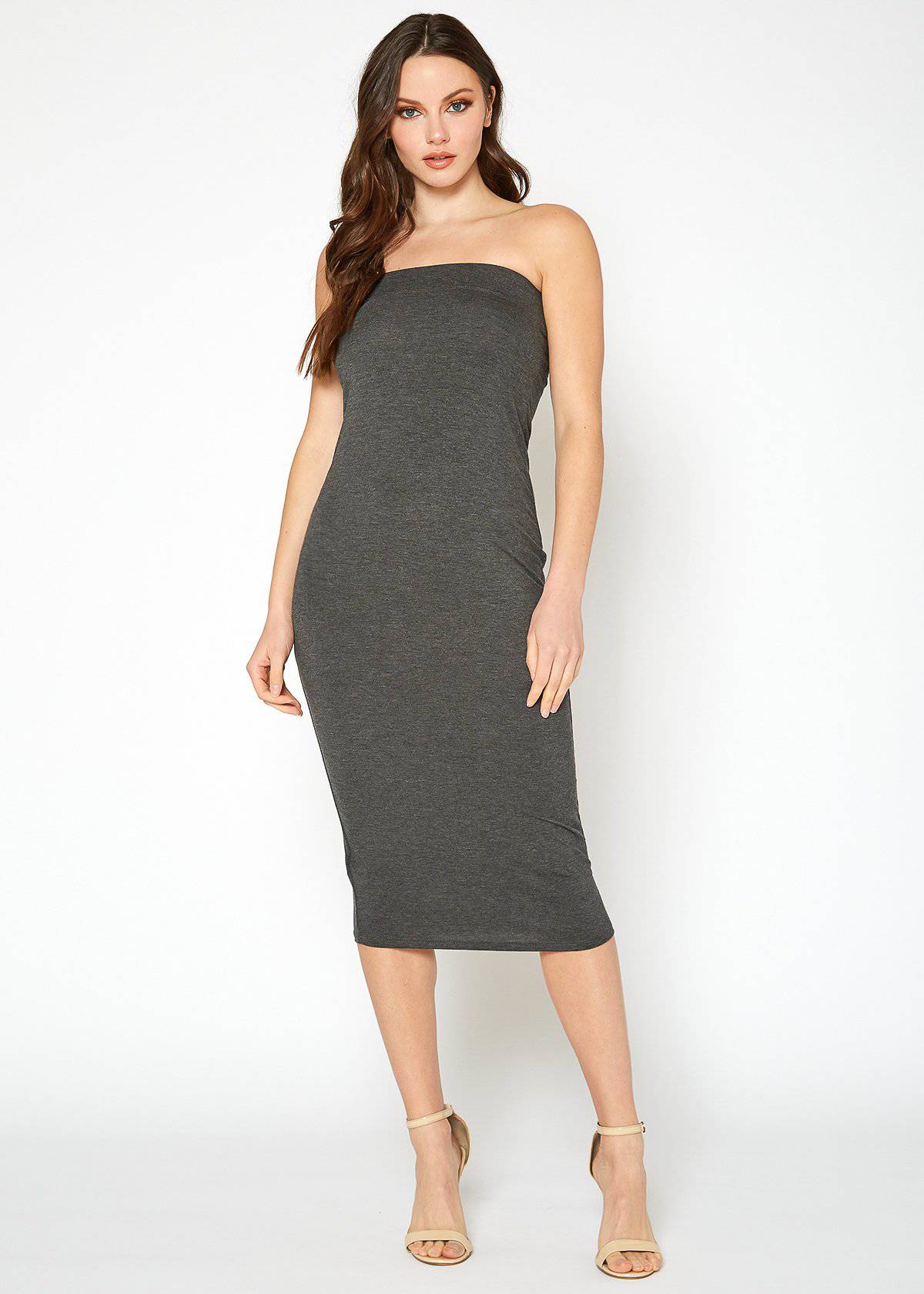 Women's Tube Bodycon Midi Dress