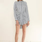 Women's Lace Trim Wrapped Shirt Dress in Ditsy Gingham