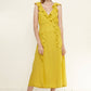 Women's Ruffle Trim Wrapped Maxi Dress in Mustard