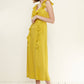 Women's Ruffle Trim Wrapped Maxi Dress in Mustard