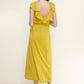 Women's Ruffle Trim Wrapped Maxi Dress in Mustard