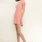 Women's Lace Trim Wrap Dress in Coral