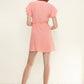 Women's Lace Trim Wrap Dress in Coral