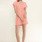 Women's Lace Trim Wrap Dress in Coral