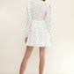 Women's Triangle Print Long Sleeve Dress in White Triangle