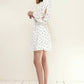 Women's Triangle Print Long Sleeve Dress in White Triangle
