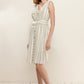 Women's Sleeveless Button Down Stripe Dress in Sage