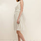 Women's Sleeveless Button Down Stripe Dress in Sage