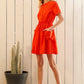 Women's Short Sleeve Utility Dress in Poppy