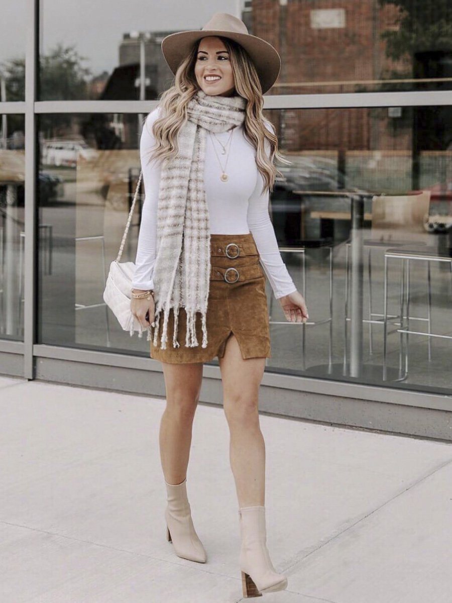 Skirt Suede Winter Women