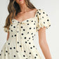 MABLE Polka Dot Puff Sleeve Midi Dress