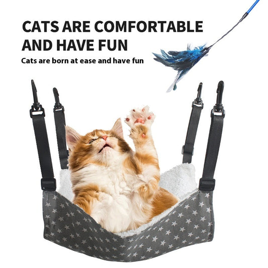 Lamb Fleece Cat Hanging Beds Pets Cage Hammock Bed For Kitten Hanging