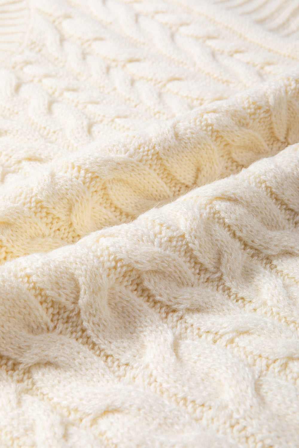 Oatmeal Cable Knit High Neck Sweater Vest Top