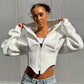 Zipper Hoodie Cardigan Y2K Ins Fashion Street Long Sleeve Corset Top