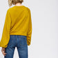 Women's Crewneck Ruched Sleeve Sweatshirt Top
