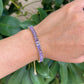 Purple Crystal Gold Plated Adjustable Box Chain Bracelet