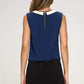 Sleeveless Dress with Contrast Peter Pan Collar
