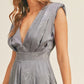 MABLE Draped Romper with Pleated Shoulder Pad Detail