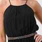 Halter Neck Maxi Dress with Beaded Waist Detail