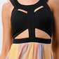 Chic Cut-Out Bodice High-Low Chiffon Dress