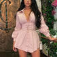 Elegant belt white office shirt dress Women lantern sleeve