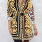 Glod leopard paisley patchwork shirt dress Women