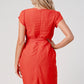 Elegant Cap-Sleeve Dress with Tie Waist