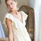 ADORA Tie Back V-Neck Ruffle Sleeve Dress
