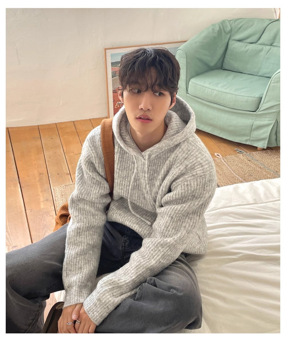 Men's Slouchy Fluffy Hoodie Jacket – Soft Thickened Winterwear