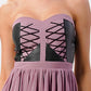 Strapless Lace-Up High-Low Dress