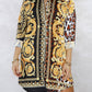 Glod leopard paisley patchwork shirt dress Women