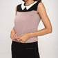 Sleeveless Dress with Contrast Peter Pan Collar