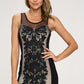Mesh and Lace Appliqué Mini Dress – Elegant Evening Wear