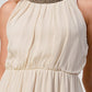 Sleeveless High-Low Beaded Neckline Dress