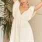 ADORA Tie Back V-Neck Ruffle Sleeve Dress