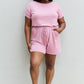 Zenana Chilled Out Full Size Short Sleeve Romper in Light Carnation