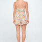 Floral Tie-Front Cutout Romper – Summer Sleeveless Playsuit