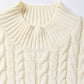 Oatmeal Cable Knit High Neck Sweater Vest Top