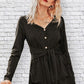 Button Down V Neck Solid Romper
