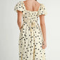 MABLE Polka Dot Puff Sleeve Midi Dress