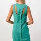 Embellished Neckline Sleeveless Shift Dress