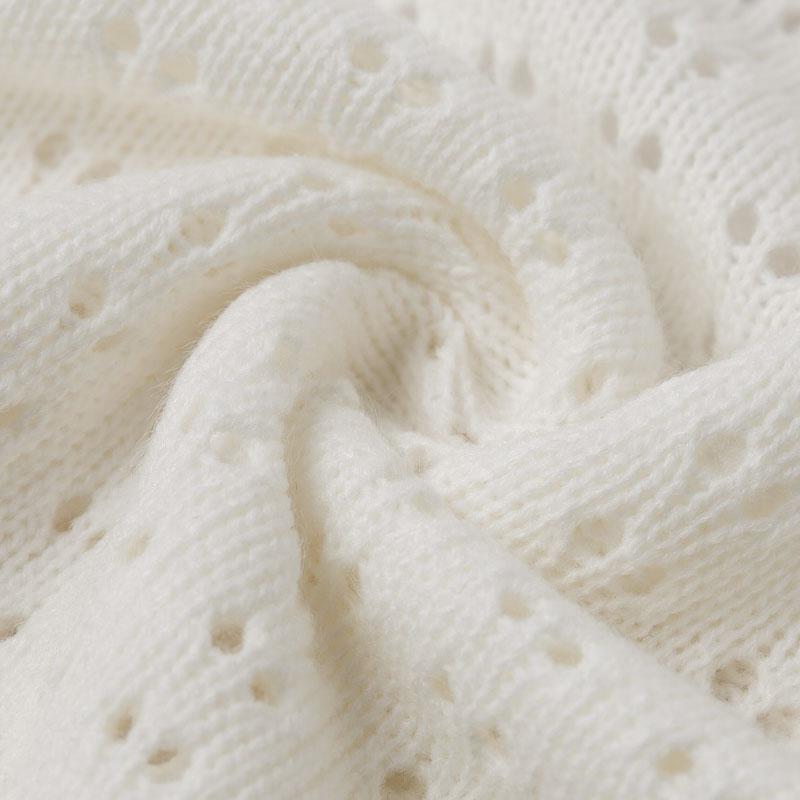 Knitted hollow out top pullover Women backless long sleeve