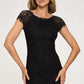 Elegant Cap Sleeve Lace Bodycon Dress with Scalloped Hem
