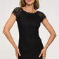 Elegant Cap Sleeve Lace Bodycon Dress with Scalloped Hem
