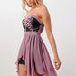 Strapless Lace-Up High-Low Dress