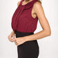 Sleeveless Two-Tone Draped Mini Dress