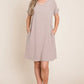 BOMBOM V-Neck Short Sleeve Dress with Pockets