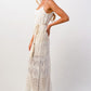 Boho-Inspired Embroidered Maxi Dress with Adjustable Straps