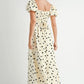 MABLE Polka Dot Puff Sleeve Midi Dress