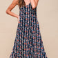 Floral V-Neck Sleeveless Maxi Dress